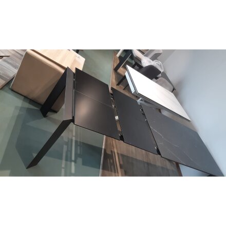 Стол DF208T matte black marble/black 1400(450+450)*900 ЭКСКЛЮЗИВ (Образец из салона) 