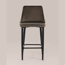 Стул полубарный Stool Group Коби обивка велюр коричневый ножки металл черные