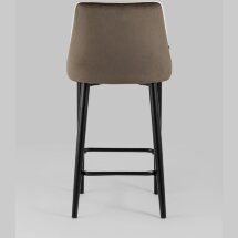 Стул полубарный Stool Group Коби обивка велюр коричневый ножки металл черные