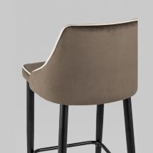 Стул полубарный Stool Group Коби обивка велюр коричневый ножки металл черные