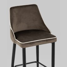 Стул полубарный Stool Group Коби обивка велюр коричневый ножки металл черные