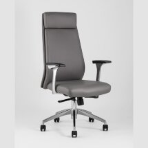 Компьютерное кресло TopChairs для руководителя TopChairs Armor офисное серое обивка экокожа крестовина металл