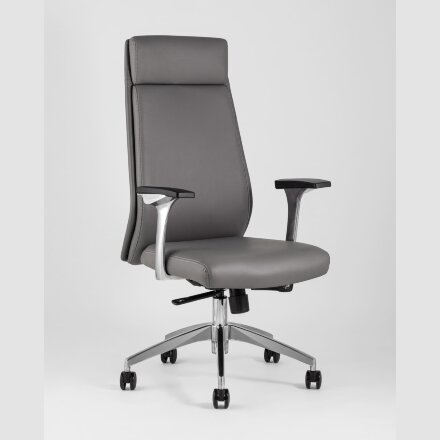 Компьютерное кресло TopChairs для руководителя TopChairs Armor офисное серое обивка экокожа крестовина металл 