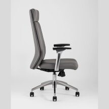 Компьютерное кресло TopChairs для руководителя TopChairs Armor офисное серое обивка экокожа крестовина металл