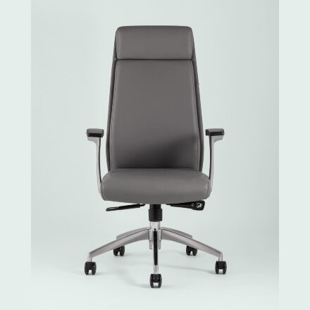 Компьютерное кресло TopChairs для руководителя TopChairs Armor офисное серое обивка экокожа крестовина металл 