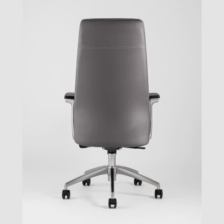 Компьютерное кресло TopChairs для руководителя TopChairs Armor офисное серое обивка экокожа крестовина металл 