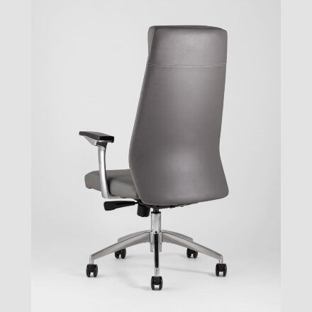Компьютерное кресло TopChairs для руководителя TopChairs Armor офисное серое обивка экокожа крестовина металл 
