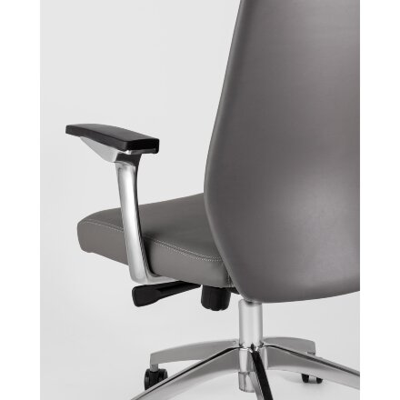 Компьютерное кресло TopChairs для руководителя TopChairs Armor офисное серое обивка экокожа крестовина металл 