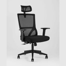 Компьютерное кресло Stool Group для руководителя TopChairs Local офисное черное обивка сетка ткань крестовина пластик