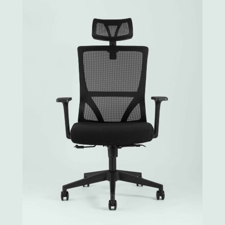 Компьютерное кресло Stool Group для руководителя TopChairs Local офисное черное обивка сетка ткань крестовина пластик 