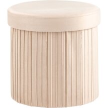 Пуф складной с ящиком Store Round бежевый