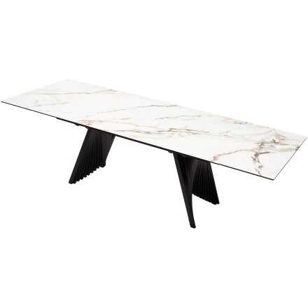 Стол IVAR 180 MARBLES KL-188 Контрастный мрамор, итальянская керамика, ®DISAUR 