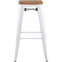 Стул барный TOLIX WOOD белый глянцевый