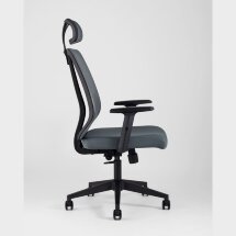 Компьютерное кресло Stool Group для руководителя TopChairs Post офисное серое обивка сетка ткань крестовина пластик