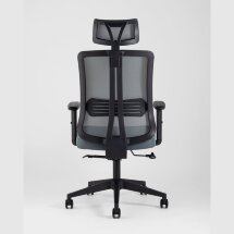 Компьютерное кресло Stool Group для руководителя TopChairs Post офисное серое обивка сетка ткань крестовина пластик