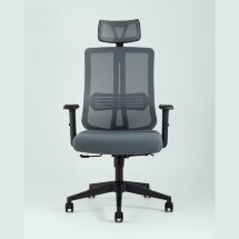 Компьютерное кресло Stool Group для руководителя TopChairs Post офисное серое обивка сетка ткань крестовина пластик