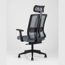 Компьютерное кресло Stool Group для руководителя TopChairs Post офисное серое обивка сетка ткань крестовина пластик