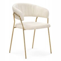 Стул на металлокаркасе Kamelia 1 white fabric / gold