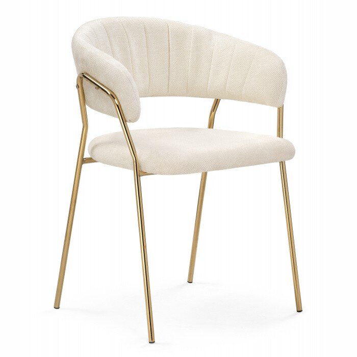 Стул на металлокаркасе Kamelia 1 white fabric / gold Стул на металлокаркасе Kamelia 1 white fabric / gold