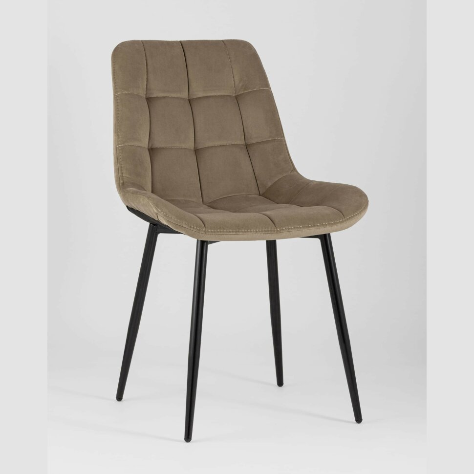Комплект из двух стульев Stool Group Флекс велюр капучино ножки из металла черные Комплект из двух стульев Stool Group Флекс велюр капучино ножки из металла черные