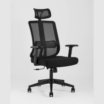 Компьютерное кресло TopChairs для руководителя TopChairs Post офисное черное обивка сетка ткань крестовина пластик