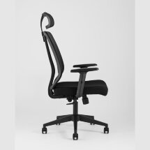 Компьютерное кресло TopChairs для руководителя TopChairs Post офисное черное обивка сетка ткань крестовина пластик