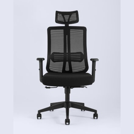Компьютерное кресло TopChairs для руководителя TopChairs Post офисное черное обивка сетка ткань крестовина пластик 