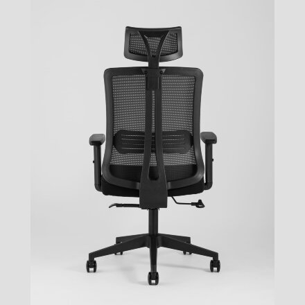 Компьютерное кресло TopChairs для руководителя TopChairs Post офисное черное обивка сетка ткань крестовина пластик 