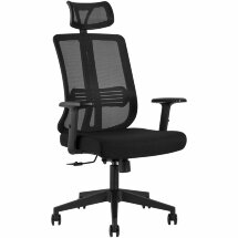Компьютерное кресло TopChairs для руководителя TopChairs Post офисное черное обивка сетка ткань крестовина пластик