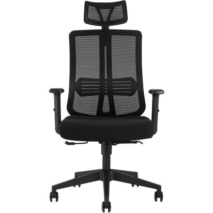 Компьютерное кресло TopChairs для руководителя TopChairs Post офисное черное обивка сетка ткань крестовина пластик 