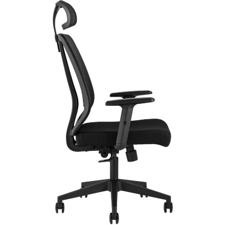 Компьютерное кресло TopChairs для руководителя TopChairs Post офисное черное обивка сетка ткань крестовина пластик 