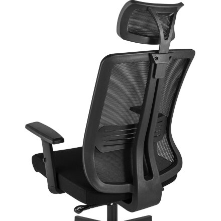 Компьютерное кресло TopChairs для руководителя TopChairs Post офисное черное обивка сетка ткань крестовина пластик 