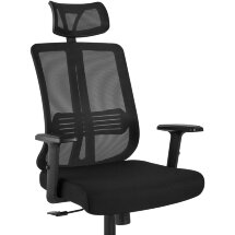 Компьютерное кресло TopChairs для руководителя TopChairs Post офисное черное обивка сетка ткань крестовина пластик
