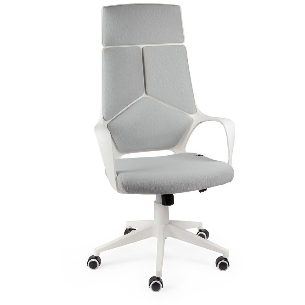 Кресло офисное / IQ / (white+grey) белый пластик / серая ткань Кресло офисное / IQ / (white+grey) белый пластик / серая ткань