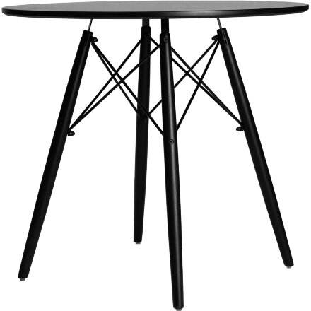Стол обеденный DOBRIN CHELSEA`80 BLACK, столешница черная, основание черное 