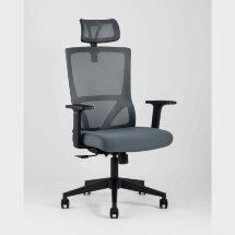 Компьютерное кресло Stool Group для руководителя TopChairs Local офисное серое обивка сетка ткань крестовина пластик