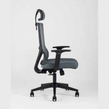 Компьютерное кресло Stool Group для руководителя TopChairs Local офисное серое обивка сетка ткань крестовина пластик