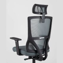 Компьютерное кресло Stool Group для руководителя TopChairs Local офисное серое обивка сетка ткань крестовина пластик