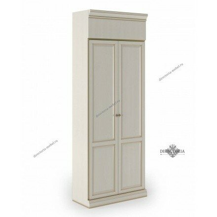 MNV-100266 W Корпус шкафа для одежды с дверями Монарх белый с патиной ТА202