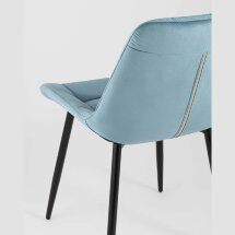 Комплект из двух стульев Stool Group Флекс велюр пыльно-голубой ножки из металла черные