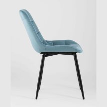Комплект из четырех стульев Stool Group Флекс велюр пыльно-голубой ножки из металла черные