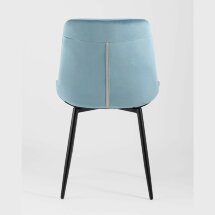 Комплект из четырех стульев Stool Group Флекс велюр пыльно-голубой ножки из металла черные