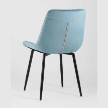 Комплект из четырех стульев Stool Group Флекс велюр пыльно-голубой ножки из металла черные
