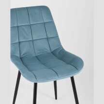 Комплект из четырех стульев Stool Group Флекс велюр пыльно-голубой ножки из металла черные