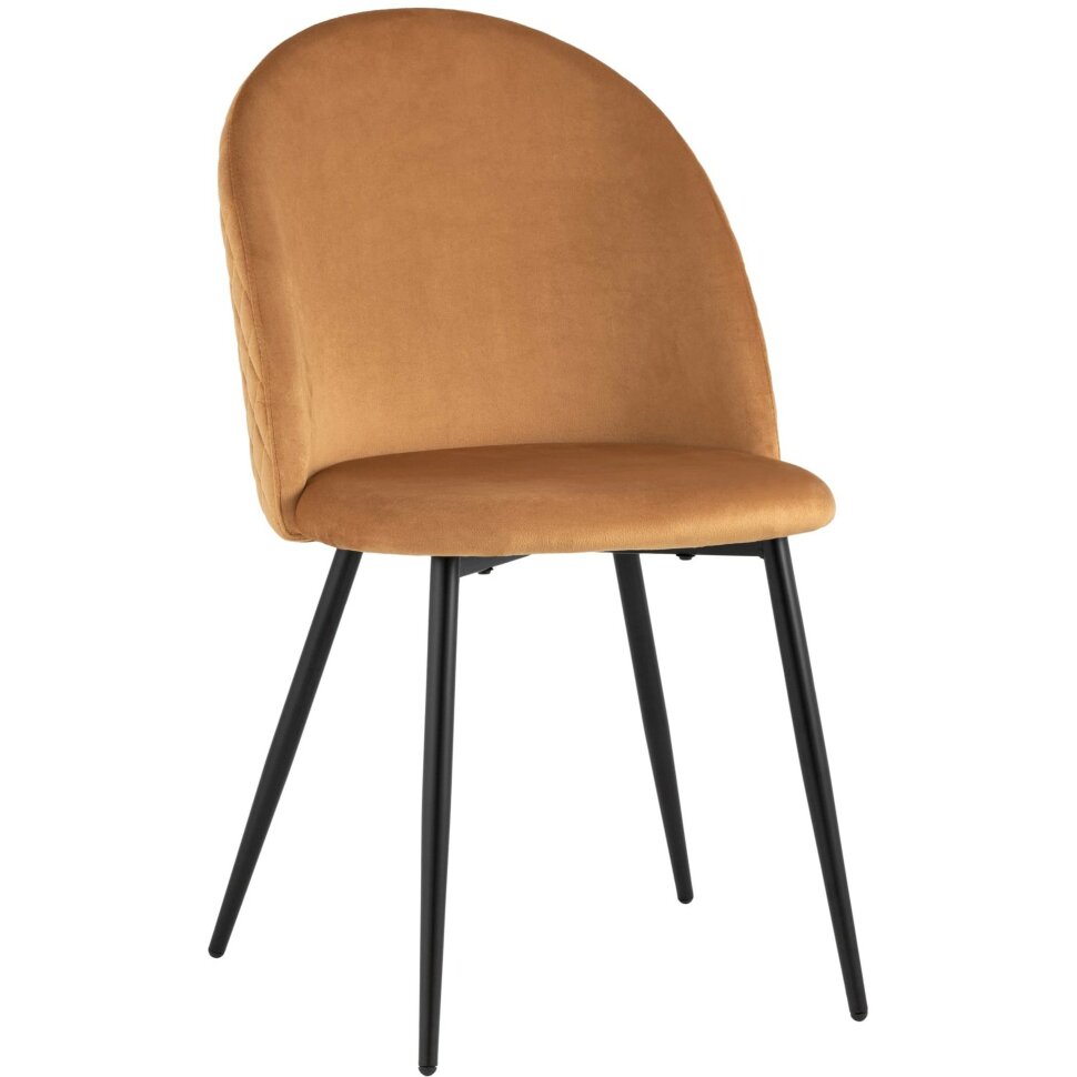 Стул Stool Group Lilly велюр терракотовый ножки из металла в черном цвете Стул Stool Group Lilly велюр терракотовый ножки из металла в черном цвете