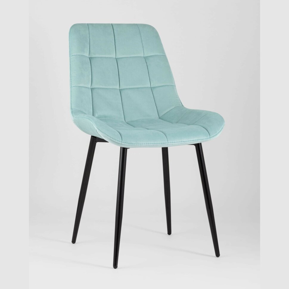 Комплект из двух стульев Stool Group Флекс велюр светло-голубой ножки из металла черные Комплект из двух стульев Stool Group Флекс велюр светло-голубой ножки из металла черные