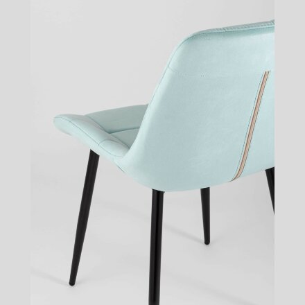 Комплект из двух стульев Stool Group Флекс велюр светло-голубой ножки из металла черные 