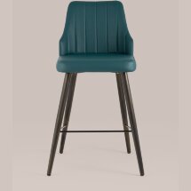 Стул полубарный Stool Group Коналл экокожа темно-синий металлические ножки