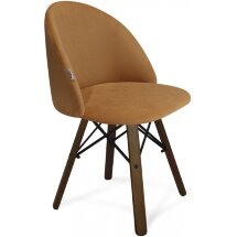 Стул на металлокаркасе SHT-ST35/S70 горчичный / темный орех / черный