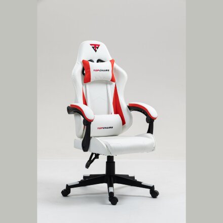 Кресло спортивное TopChairs Phantom бело-красный 